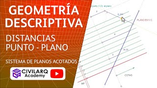 ✏️GEOMETRIA DESCRIPTIVA📐 - SISTEMA DE PLANOS ACOTADOS - DISTANCIA PUNTO A PLANO - 💡EJERCICIO💡