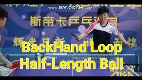Table Tennis. BackHand Loop against Half-Length Ball 乒乓. 半出台球反手拉球.
