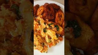 Nigerian Egg Sauce with Fried Plantain #youtubemadeforyou #shorts #youtubeshorts #friedplantain