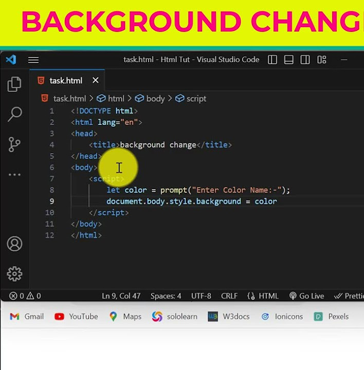 Change background color in javascript youtube