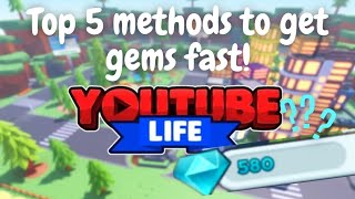 Top 5 Methods to get Gems fast in Roblox YouTube Life 2022