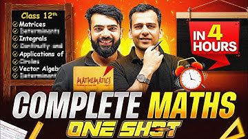 COMPLETE  MATHS in ONE SHOT || All Chapters || Class 12 Boards  || PW