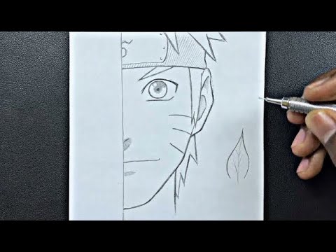 Doing A Half Face Drawing Of Naruto Poster