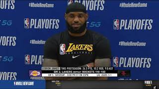 LeBron James Postgame Interview   Game 4 Lakers vs Rockets  September 10, 2020 NBA Playoffs