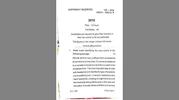 BBMKU B.Sc/B.A/B.Com English (AECC) Question Paper Semester-1