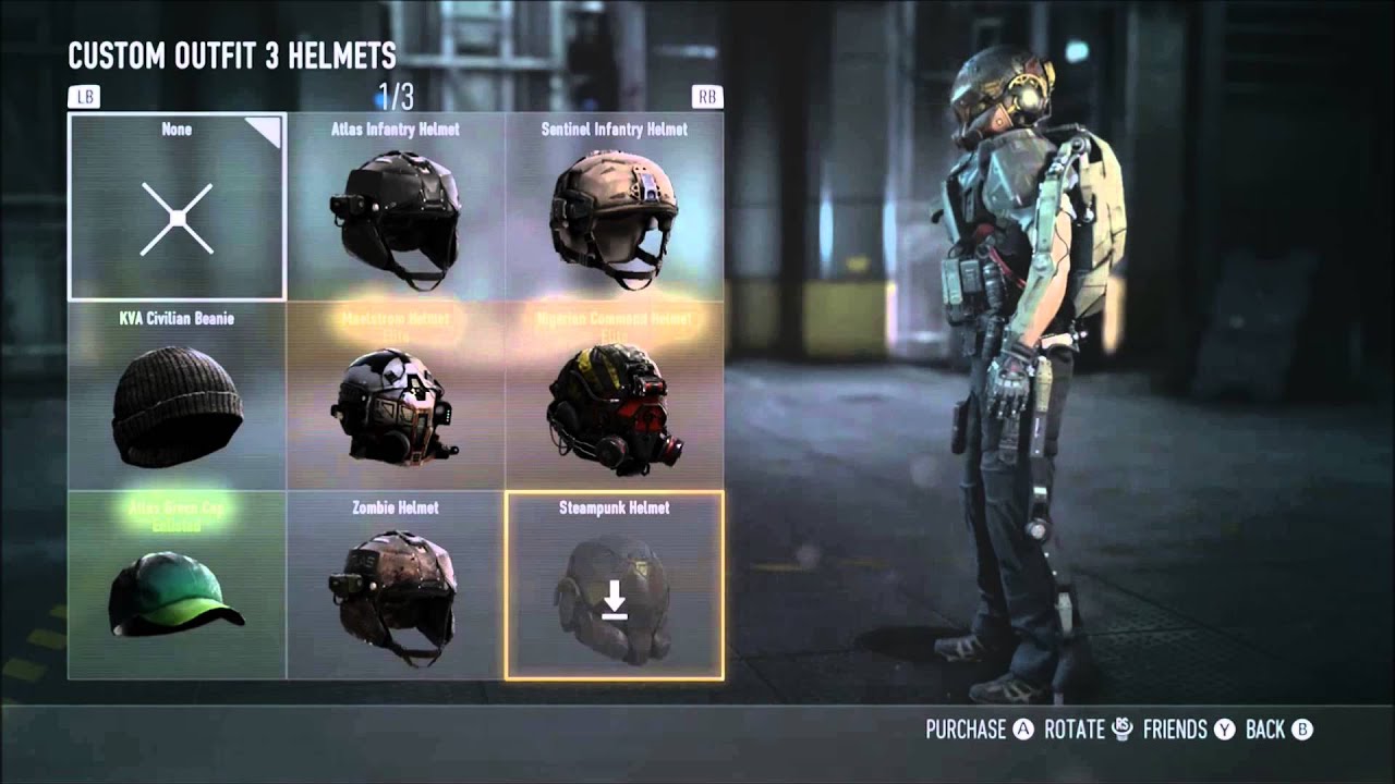 Call of Duty AW List Of Custom Helmets YouTube