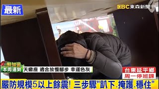 【台東地震】最新》先開門是錯的！消防署地震避難SOP「直接躲進去」｜品觀點ｘ東森新聞