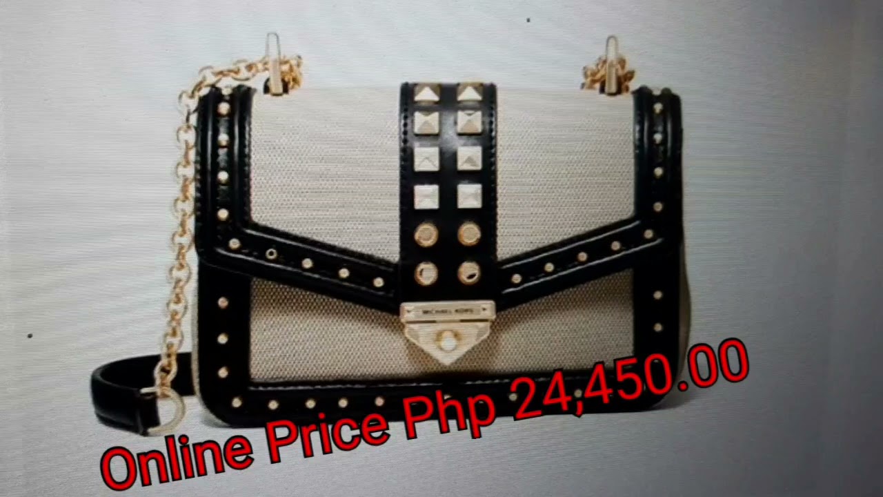 soho small studded leather and canvas shoulder bag