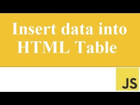 Lesson 22: Insert data into table using Javascript | Javascript For ...