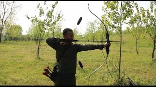 分体式美洲猎弓远距离射击水瓶，威力巨大 traditional bow test