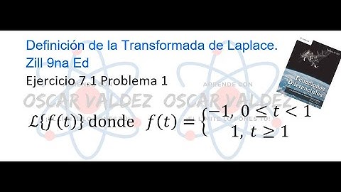 Ejercicios 7.1 Problema 1 Dennis G. ZILL ED 9na Ed. Transformada de Laplace