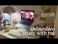 Study with me  real time 5020 animedoro  gentle rain mechanical keyboard asmr  background noise