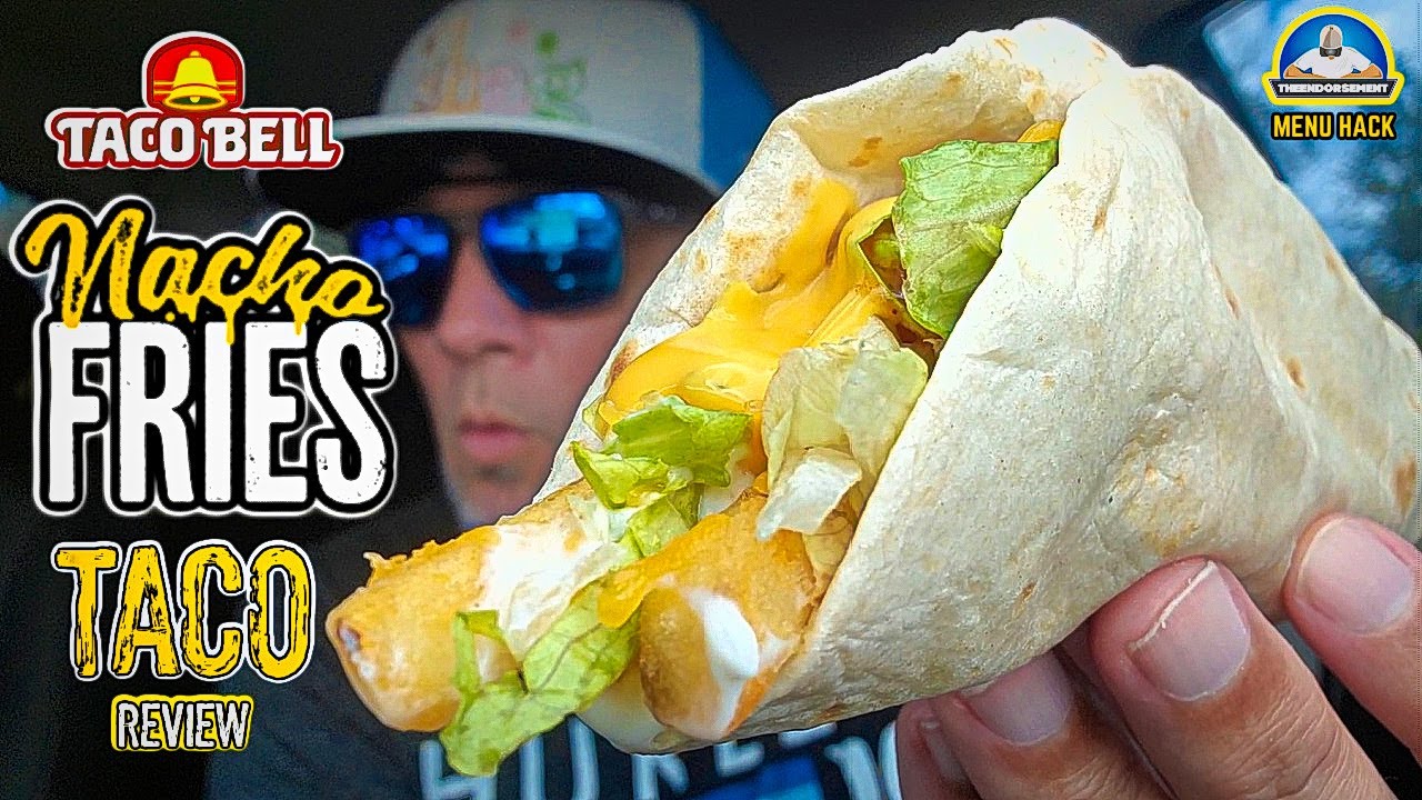 Taco Bell® Nacho Fries Taco Review! 🌮🔔🍟 Fast Food Hack