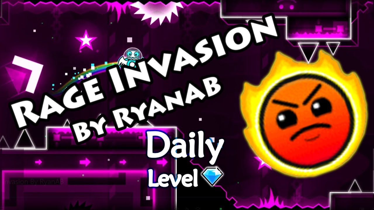 Geometry Dash - Rage Invasion (By RyanAB) ~ Daily Level #220 [All Coins ...