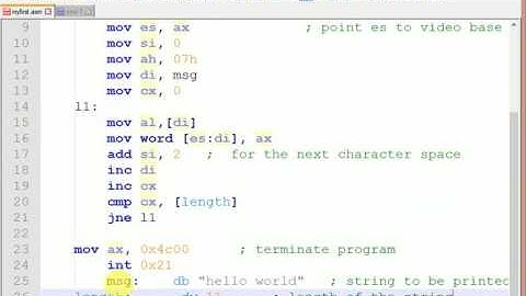 Hello world in Assembly language