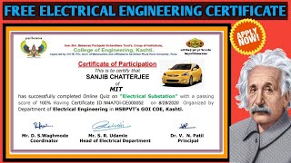 Free Electrical Engineering Certificate | Online quiz on'Electrical Substation