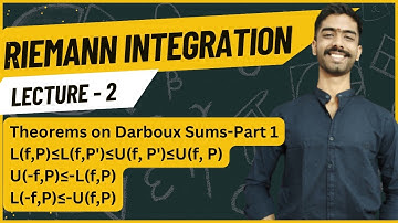 Theorems on Darboux Sums with Concept Explanation | Real Analysis Hindi