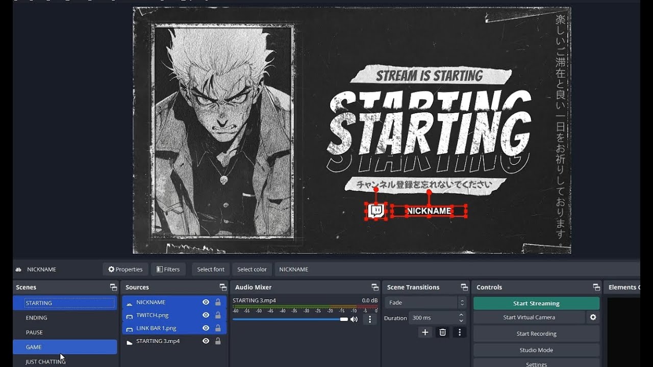 Dark Anime Stream Package – BIGBRAUZ OVERLAYS