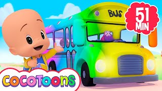 The Wheels On the Colorful Bus 🚌 and more Nursery Rhymes for kids from Cleo and Cuquin - Cocotoons