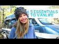 5 VANLIFE ESSENTIALS - MUST HAVES FOR LIVING IN A VEHICLE - POWER, KITCHEN, VAN CURTAINS