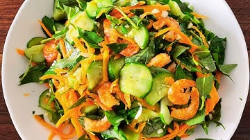 Cách trộn GỎI TÔM KHÔ VỚI DƯA LEO, CÀ RỐT rất ngon và giòn, ăn rất hao cơm