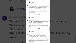 My online Classes feedbacks #cpc #medicalcoding #medicalcodingtips #education #training