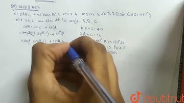 In a triangle ABC with fixed base BC, the vertex A moves such that cos B+cosC=4sin^(2)(A/2).If a...