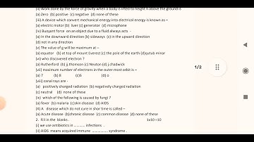 D.A.V class 9th 3rd periodic test, Question paper of science..