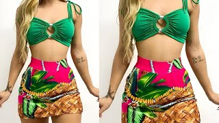 FAÇA PARA VENDER💰 Como fazer cropped com argola e saia cintura alta😍