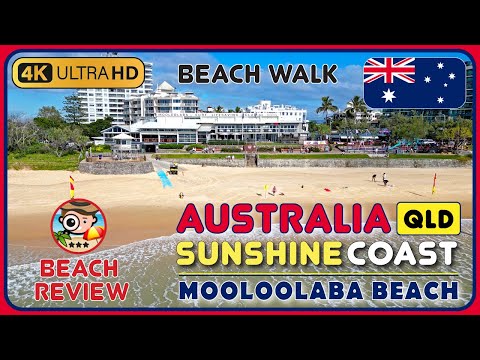Mooloolaba Beach Sunshine Coast 🇦🇺 (🌞Very Nice Beach!) 4k Walking Tour / Beach Walk &amp; Review
