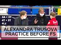 Alexandra TRUSOVA Practice Before FS (3A+3T, 4T+3T, 4Lz) Russian Cup 2020 Stage 2 Александра Трусова