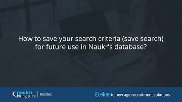 How to save your search criteriasave search for future use in Naukr