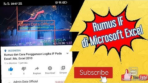 Rumus dan Cara Penggunaan Logika IF Pada Excel | Ms. Excel 2010