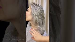 طريقة صبغ الشعر اشقر رمادي فاتح #hair #hairstyleideas ء#short