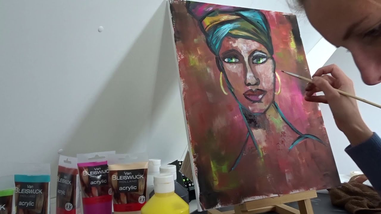 Verwonderend Acrylverf gezicht schilderen voor beginners - YouTube FL-64