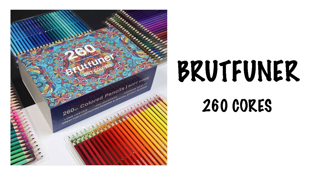 LÁPIS DE COR BRUTFUNER 260 CORES - BRUTFUNER COLORED PENCIL 260 COLORS - ЦВЕТНОЙ КАРАНДАШ 260 ЦВЕТОВ