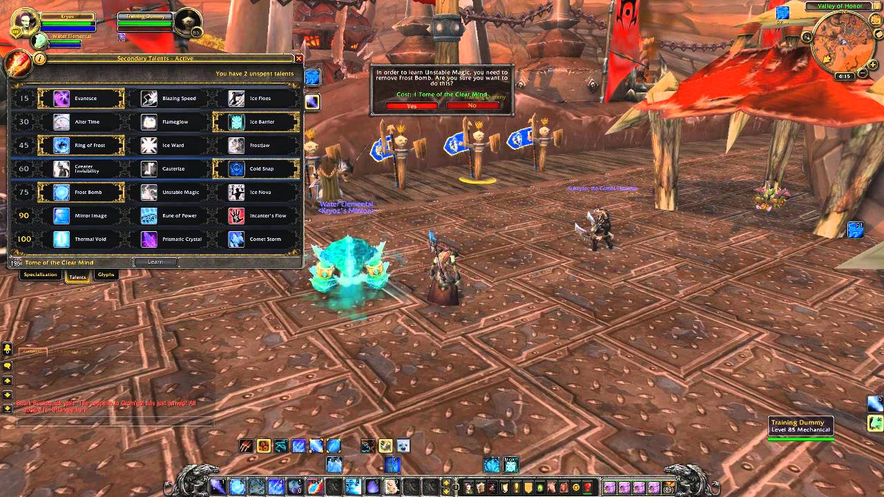 Warlords of Draenor Level 100 Frost Mage Talent Overview