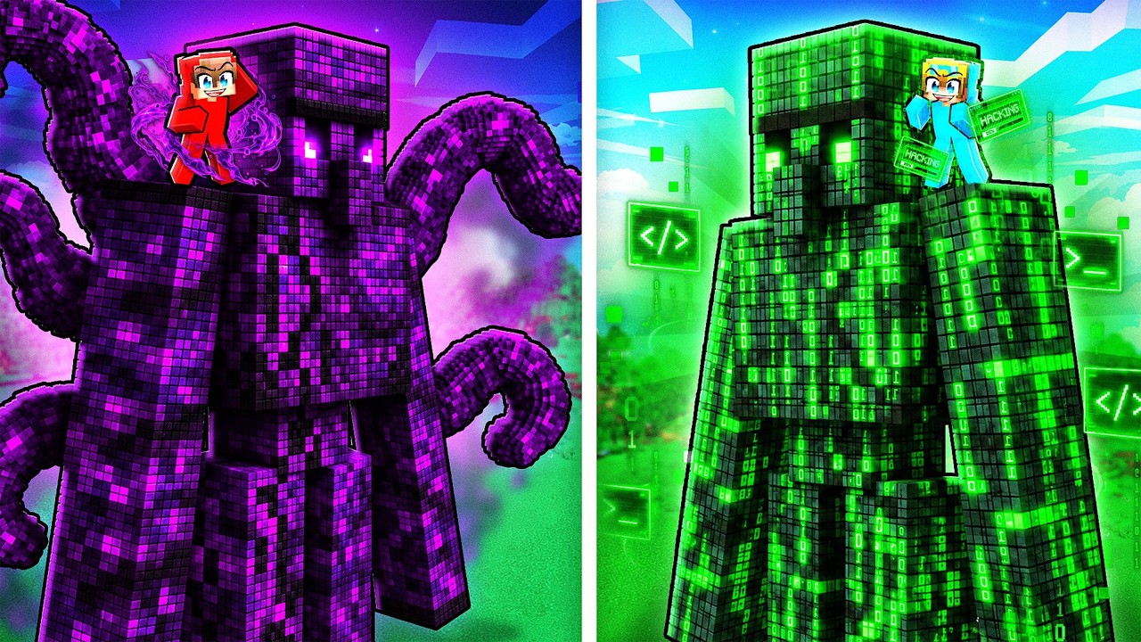 DARK vs HACKER GOLEM in Minecraft..