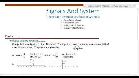 M1 Lec6c|LTI systems| Convolution Integral| Graphical Method | Example Problem