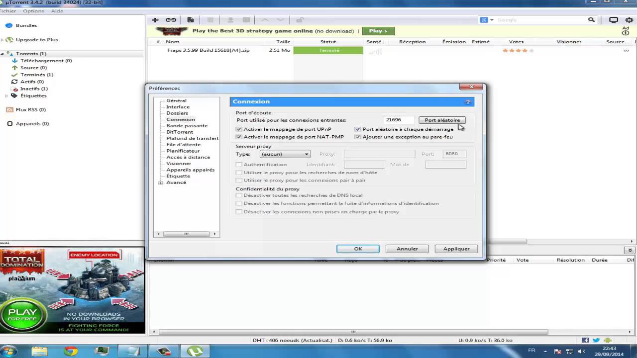 COMMENT AUGMENTER LA VITESSE DE TÉLÉCHARGEMENT UTORRENT COMMENT AUGMENTER LA VITESSE DE TÉLÉCHARGEMENT UTORRENT