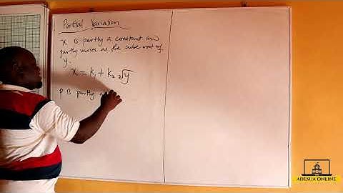 SHS 2 Core Mathematics | Partial Variation