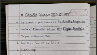 1.6 - Mathematical Induction or Principle of Mathematical Induction - PMI Questions - TOC
