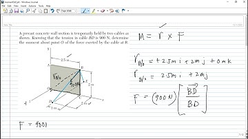 Moment of a Force about a Point (3D structures) Practice Problem