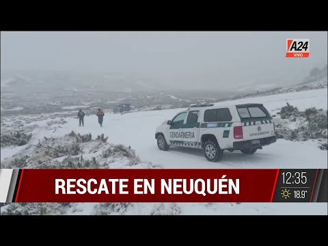 Neuquén: rescate en la ruta 27 por el temporal de tormenta y nieve|A24