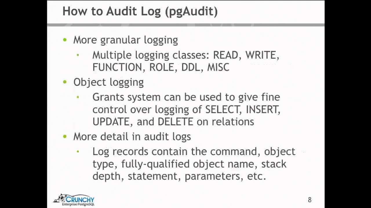 Audit Logging for PostgreSQL - YouTube