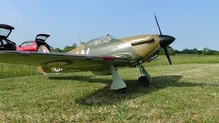 MAIDEN / TEST FLIGHT RC DAVE BODDINGTON HAWKER HURRICANE - ZENOAH 38cc DEANO CMAC - 2015