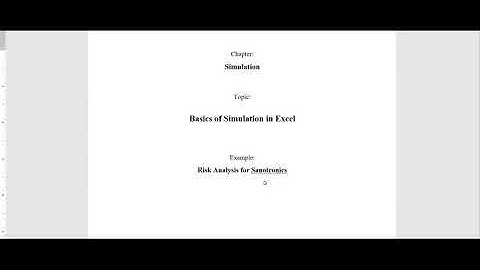 Basics of Simulation in Excel