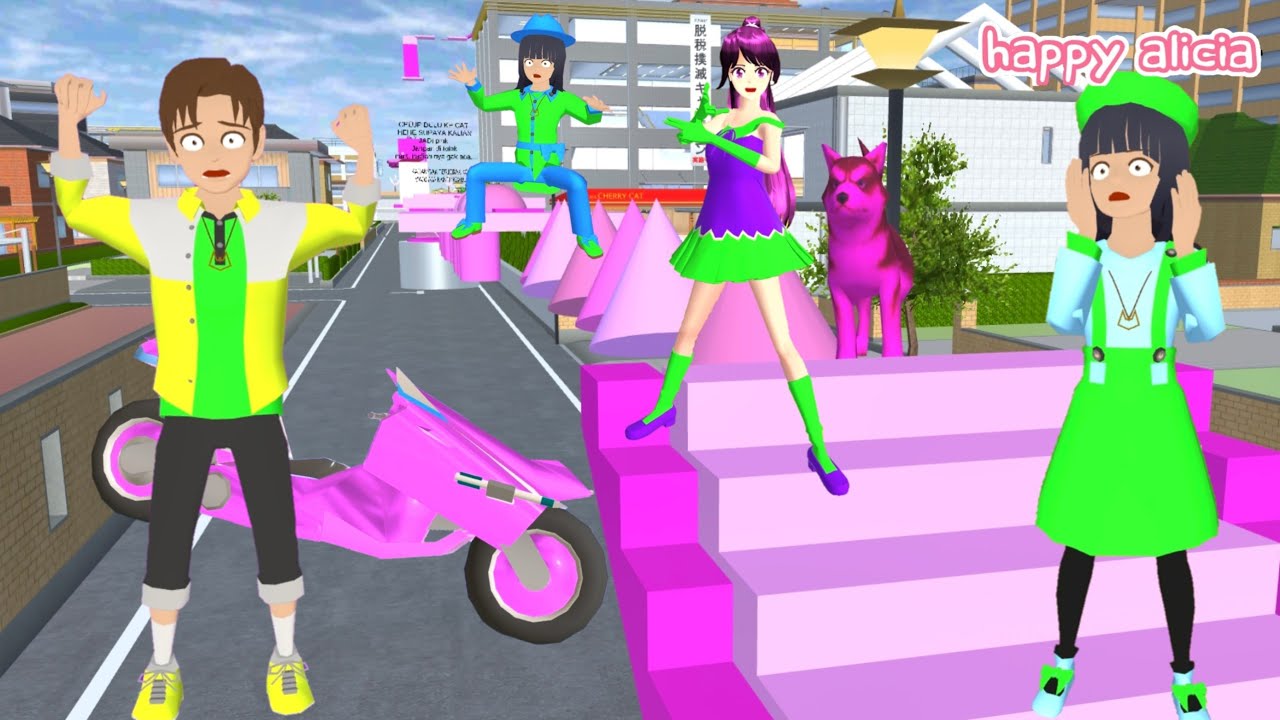 Yuta VS Mio Lomba Parkour Pink Dapat Hadiah Mobil Lamborghini 🤣😎💖 | Sakura School | Happy Alicia