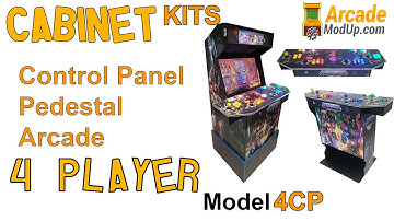 ArcadeModUp 4 Player Control Panel, Pedestal, and Cabinet