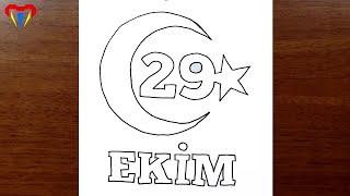 29 EKİM ÇİZİMİ KOLAY NASIL ÇİZİLİR - 29 EKİM CUMHURİYET BAYRAMI RESMİ